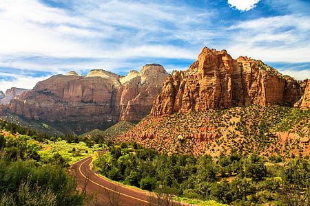 Zion, montagne, Utah, Parco, natura, nazionale, paesaggio