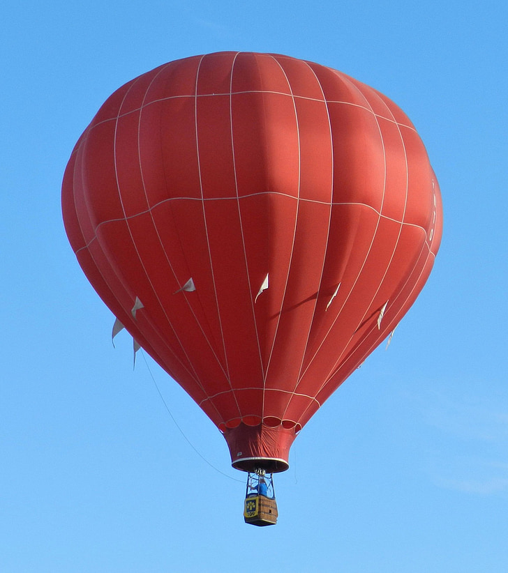 μπαλόνι, κόκκινο, αερόστατο, βόλτα με αερόστατο, αερόστατο ζεστού αέρα, μύγα, ουρανός