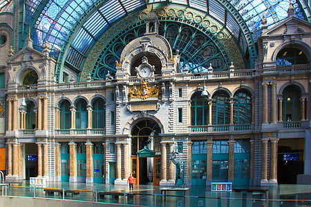 Antwerpen, pályaudvar, Belgium, Station, központi pályaudvar, Antwerpen-centraal