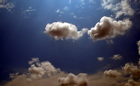 хмари, НД, небо, диво, синій, випромінює, Ліхтарі