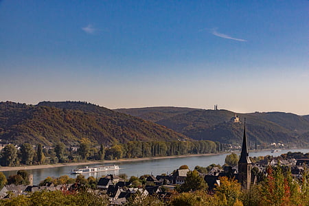 Mittelrhein, efterår, Sachsen, landskab, oktober, Tyskland, vin