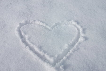 südame, Armastus, lumi, lumi südame, igatsus, talvel, Romantika