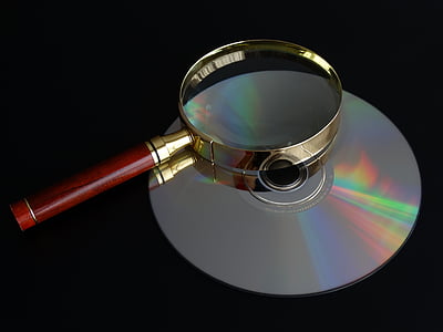 đĩa CD, Tìm kiếm dữ liệu, Tìm kiếm, Tìm, kính lúp, dữ liệu, Tìm kiếm