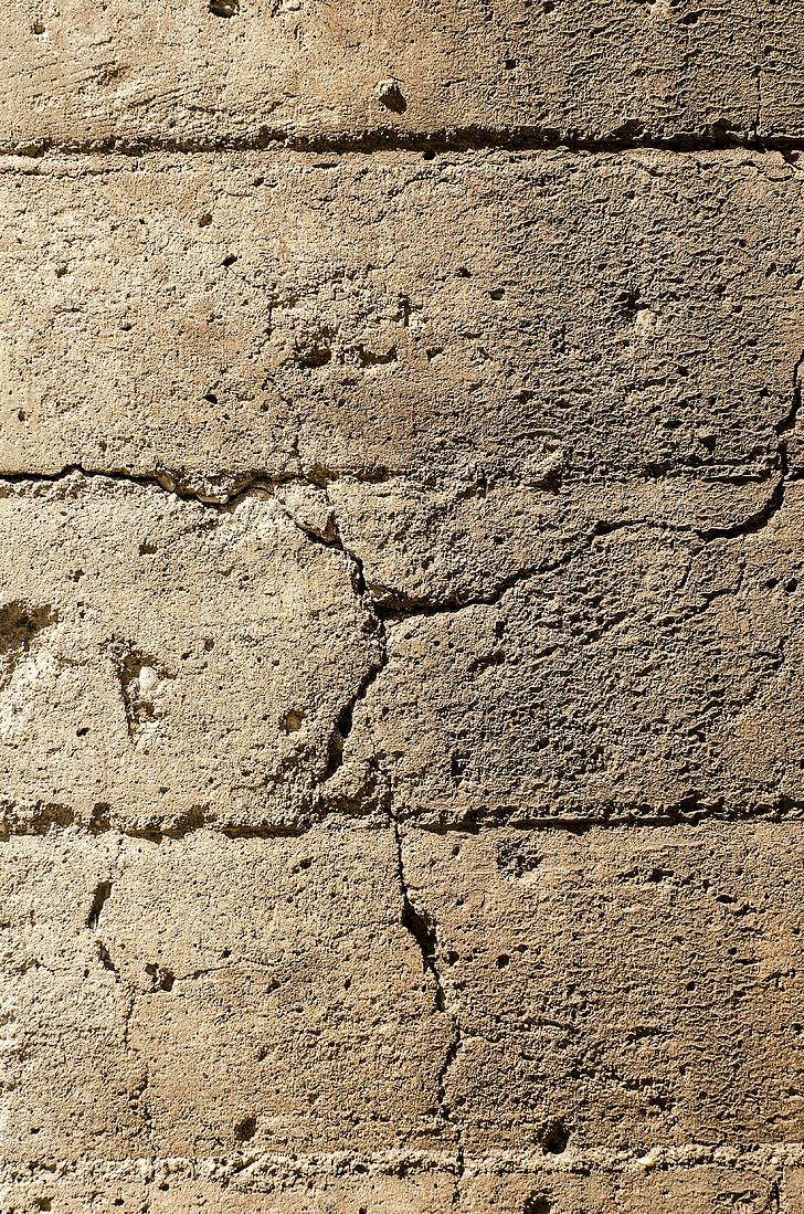ciment, textura, fons, paret, paret de ciment, maons, esquerdat