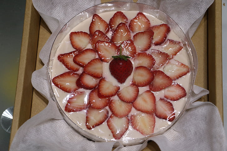 κέικ, φράουλα, τούρτα γενεθλίων