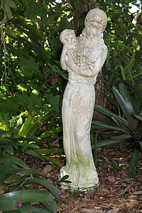statuen, natur, hvit, skulptur, kunstnerisk, utendørs, figur