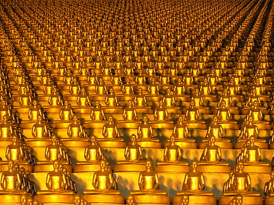 Dhammakaya pagoda, Mer än, miljoner, budhas, guld, buddhismen, Wat