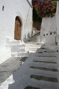 греческий, Белый дом, лестницы, за пределами, Улица, Архитектура