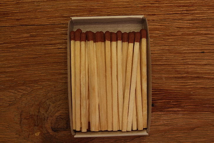 matches, wood, box, fire