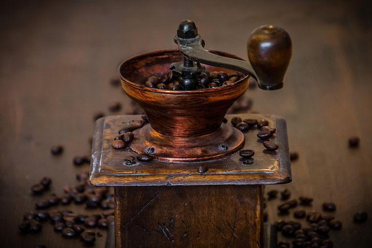 kava, mlinček, Stari mlin za kavo, kavarna, kofein, pijača, kavna zrna