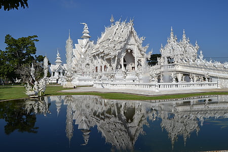 wat rong khon, witte tempel, Thailand, Centraal-Azië, chiand rai, Tempel, Thais
