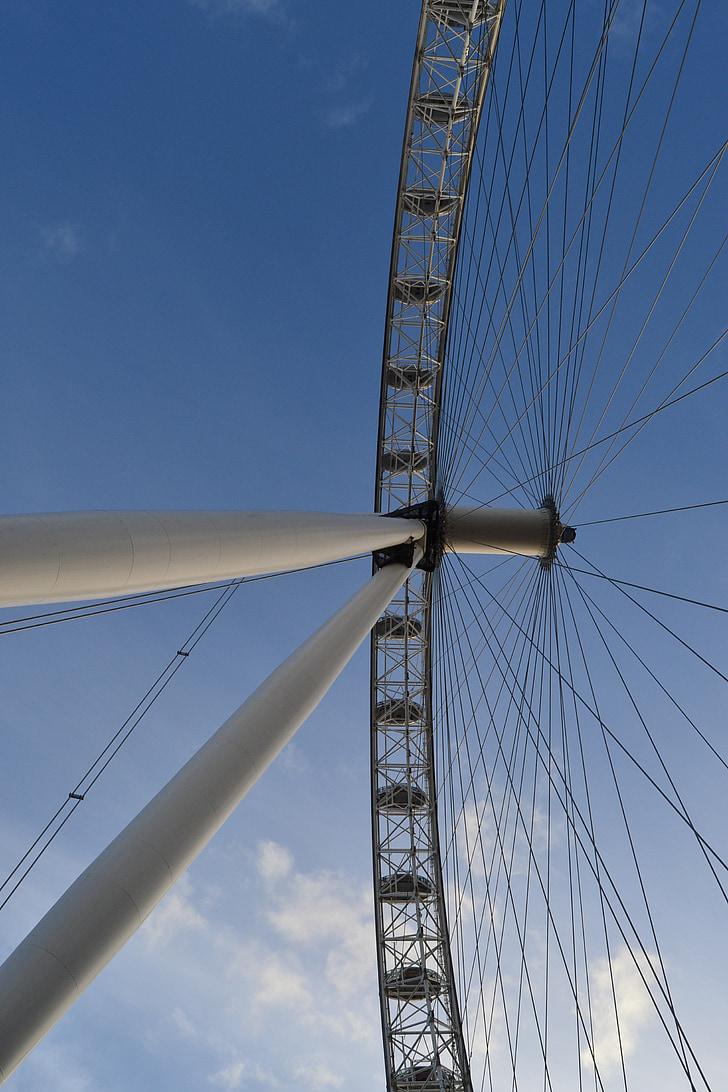 London Eye-maailmanpyörä, Maailmanpyörä, Lontoo, pilvet, taivas, sininen, Englanti