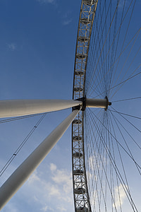 Лондонский глаз, колесо обозрения, Лондон, облака, небо, Голубой, Англия