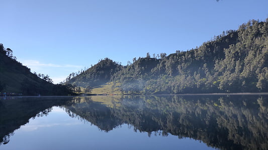 mirror, lake, indonesia, nature, reflection, asia, water
