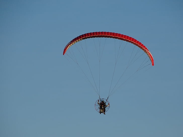 Paragliding, sinine taevas, langevari, taevas, lennata, sinine, ekstreemsport