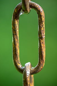 kæde link, runde kæde, kæde, rustfrit, rusten, tæret, korrosion