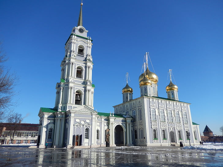 Камбанария, Църква, религия, златни куполи, забележителност, архитектура, Православието