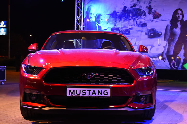 Mobil, Mustang, merah, Mobil, kecepatan, olahraga, kekuatan