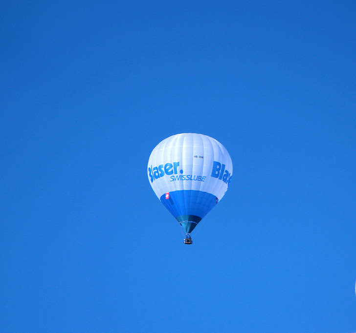 балон, горещ въздух, небе, горещ въздух балон, синьо, реклама, лети