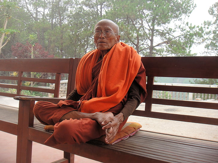 Munk, Myanmar, religion, buddhisme, Burma, gammel mand, ældre