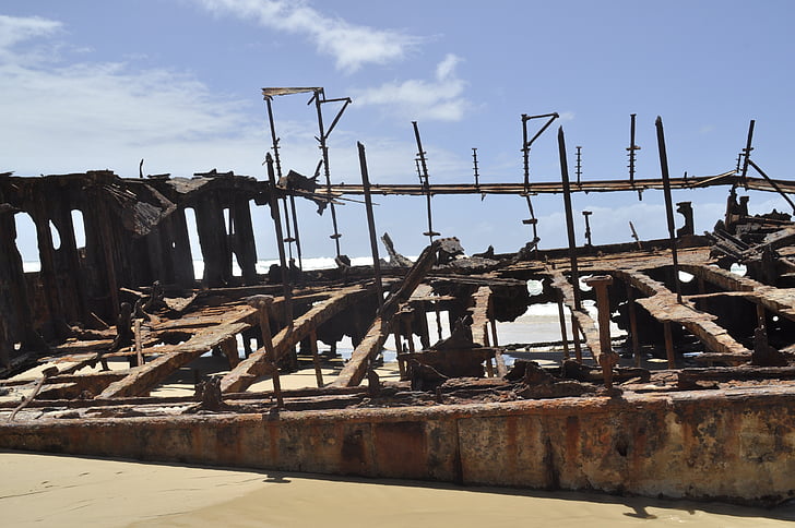 Fraser island, vraget, Australien, skibet vraget, Beach