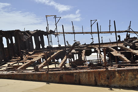 弗雷泽岛, 残骸, 澳大利亚, 沉船, 海滩