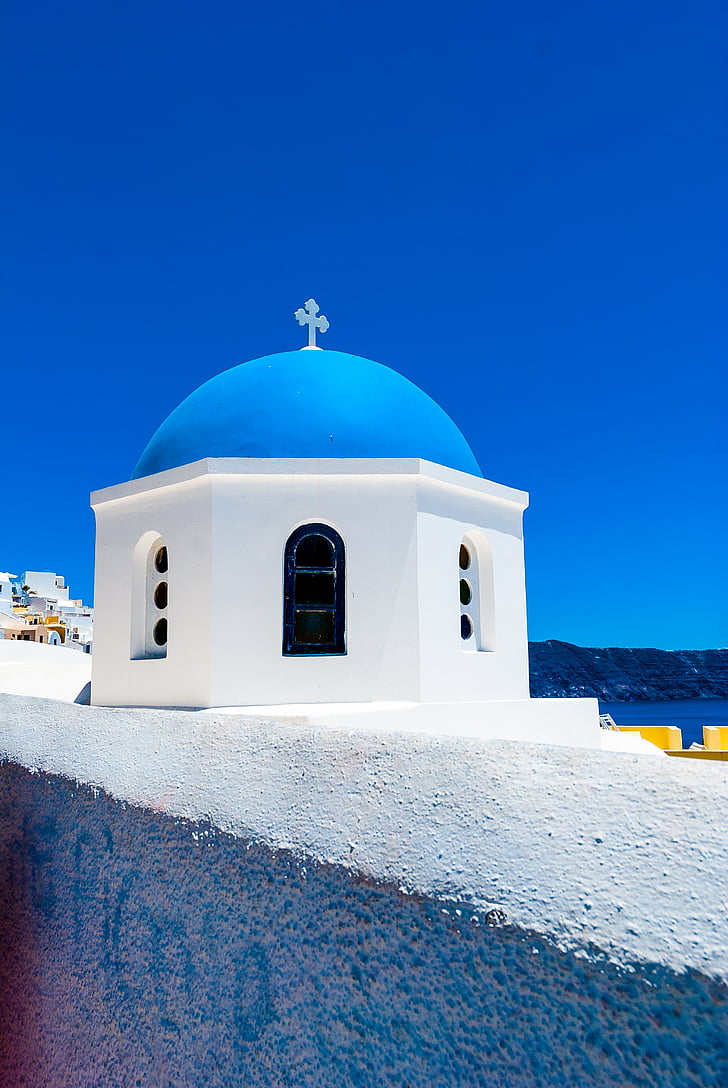 Grècia, Santorini, el sol, vacances, núvols, cel, paisatge