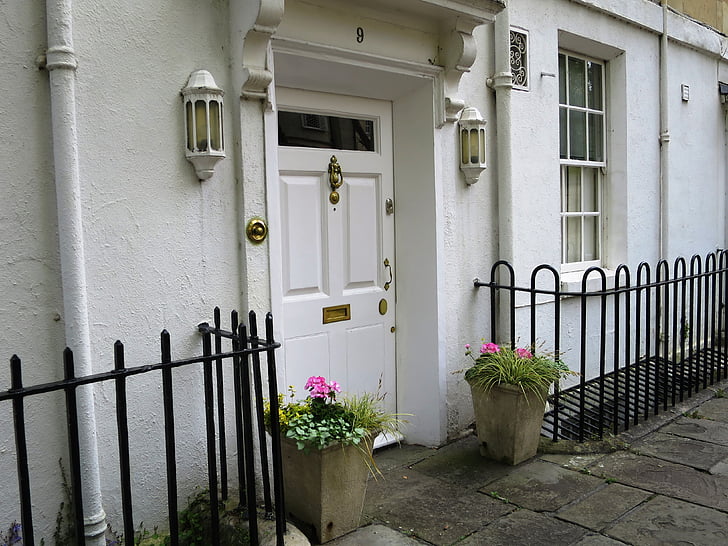 ön kapı, İngiltere'de Bath, tipik İngiliz, Bina