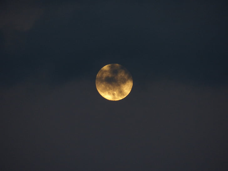 lua, Super Lua, à noite, luz da lua, místico, sombrio, assustador