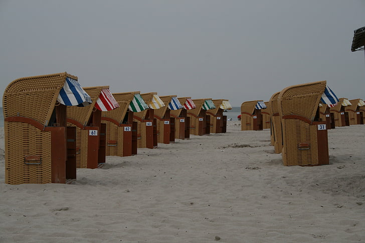 cadira de platja, platja, sorra, platja de sorra, clubs de, protecció enfront del vent, Mar Bàltic