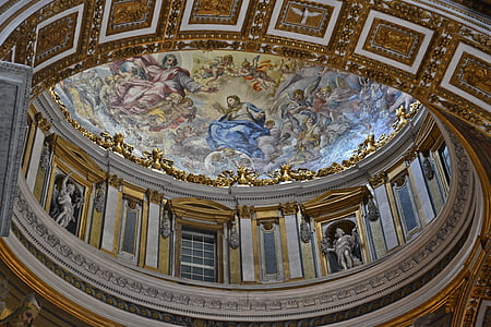 Peterskirken, dekke freske, Roma