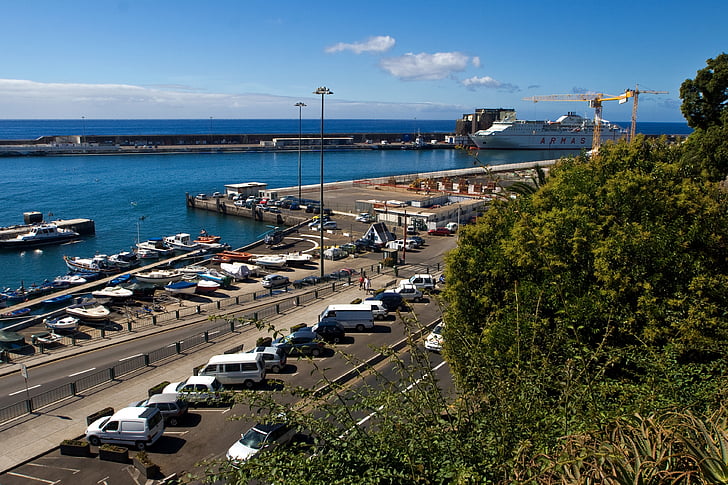 Madeira, poort, Funchal, schepen