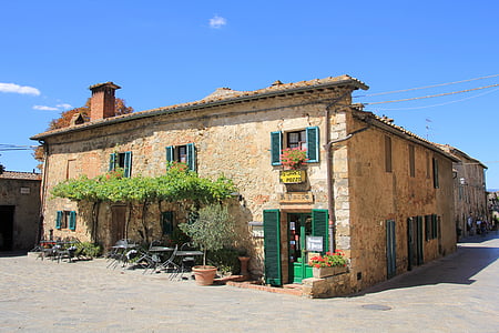 régi, a Castello di monteriggioni, Toscane, Monteriggioni, középkori, falu, olasz
