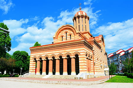 church, targoviste, building, sky, blue, orthodox, city