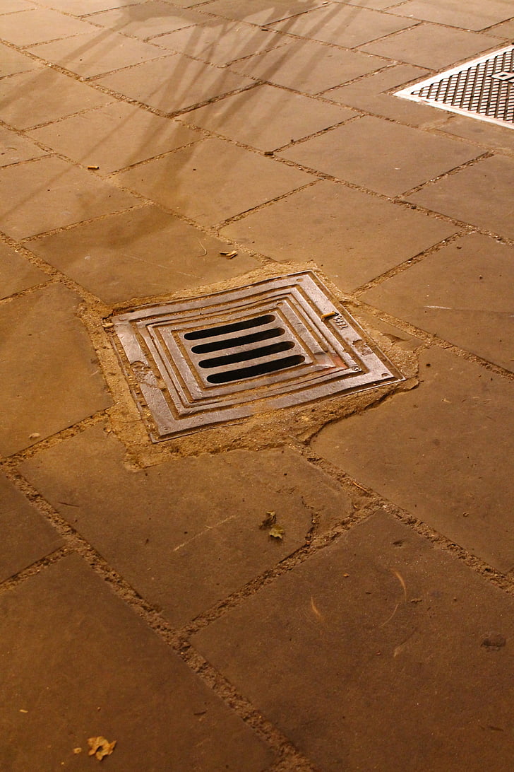 manhole, hole, floor, via, stones, drain, road