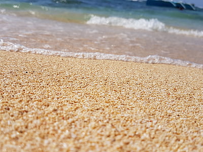 ビーチ, 砂, リラックス, 波, 表面, 自然, ショア