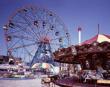 Coney island, New york, Ride, deti, atrakcia, zábava, ikona
