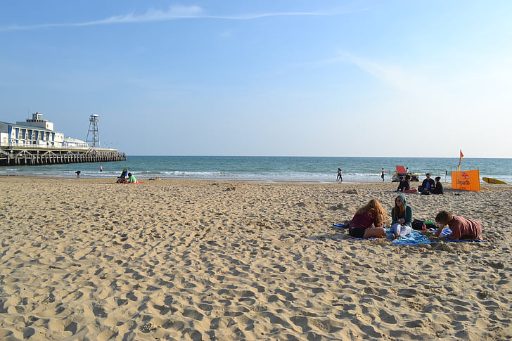 stranden, Storbritannien, Bikini, vatten, havet, Sand, solen