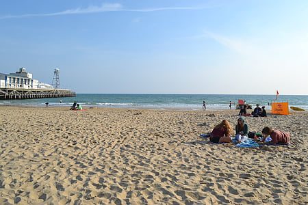 Playa, Gran Bretaña, Bikini, agua, mar, arena, sol
