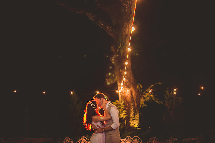 matrimonio, Casal, luces