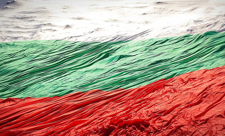 lippu, Bulgaria, Kostenets Hostelli, punainen, vihreä väri, Monivärjätyt, taustat