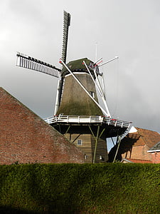 Holland, Mill, Nederländerna, historiska kvarn, holländska kvarn, Groningen