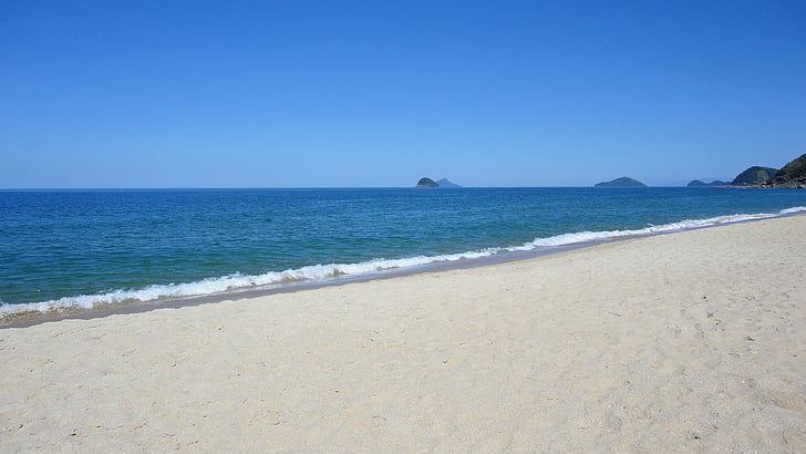Beach, pesek, mir, vode, obzorje, peščene plaže, ozadje