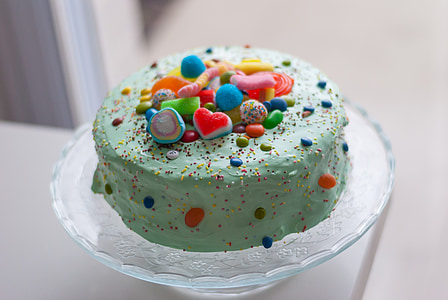 koláč, narodeniny, sladký, dezert, jaraque, krém, potešenie