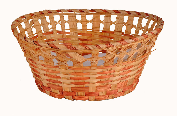 basket, wicker, container, antique, background, isolated, kitchenware