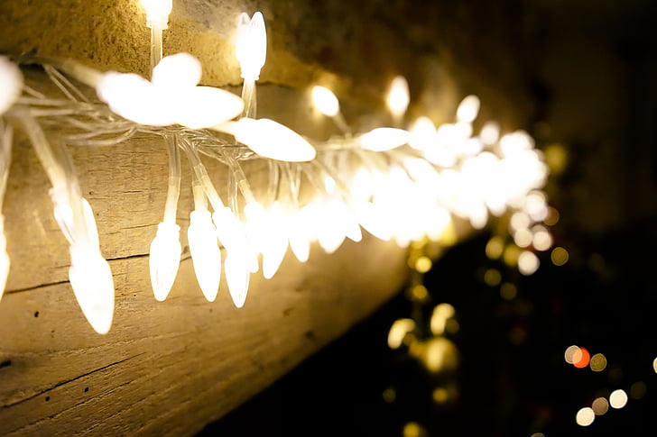 lumières, Christmas, Xmas, arbre, décoration, saisonnier, célébration