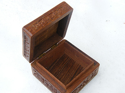 box, wood, brown, open, isolated