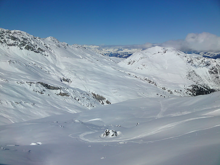 snö landskap, snö, vinter, bergen, Alpin, Schweiz, Graubünden