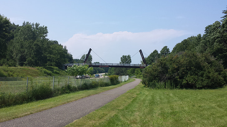 bike path, bridge, vermont, intervale, footbridge