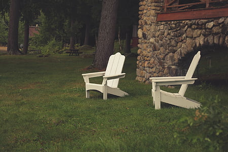 lawn chairs, yard, grass, green, summer, home, outdoor